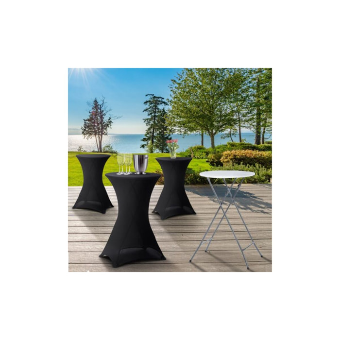 Tables hautes pliantes avec housse - Noir