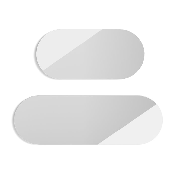 Set de espejos ovalados Aire haya blanco 90/65x30x2 cm