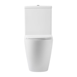 Pack WC A5 + Manguito conector | Inodoro de ceramica | Manguito extensible 150-470mm | WC con Tapa amortiguada | Doble descarga | Salida dual | Alday