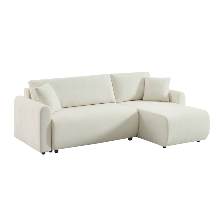 Canapé d'angle réversible, convertible, 3 places tissu avec coffre BERLIN