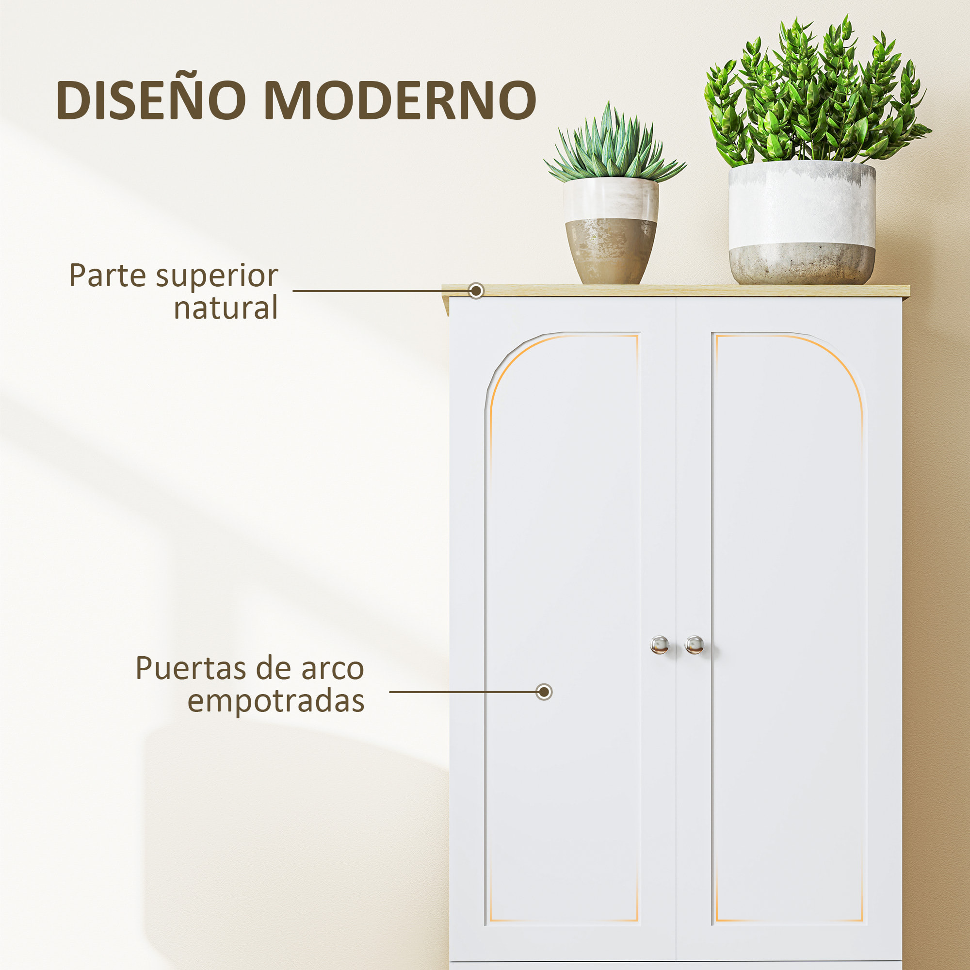 Alacena de Cocina Armario de Cocina Mueble Auxiliar de Cocina con 4 Puertas y Estantes Ajustables para Comedor Salón 60x30x183 cm Blanco