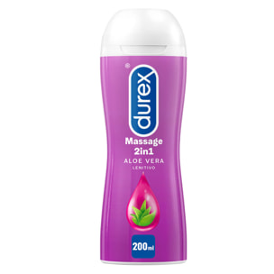 Durex Massage 2in1 con Aloe Vera, Gel Massaggi + Lubrificante Intimo 200ml