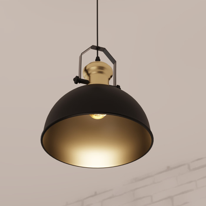 Suspension "Flower" métal noir D31cm