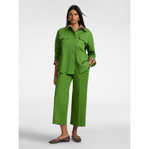 Elena Mirò - Pantaloni cropped in gabardina - Verde