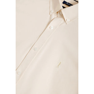 Camicia Oxford beige con logo Rigby Go