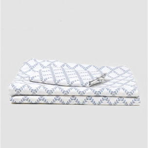Set di lenzuola in cotone 100% picota indigo