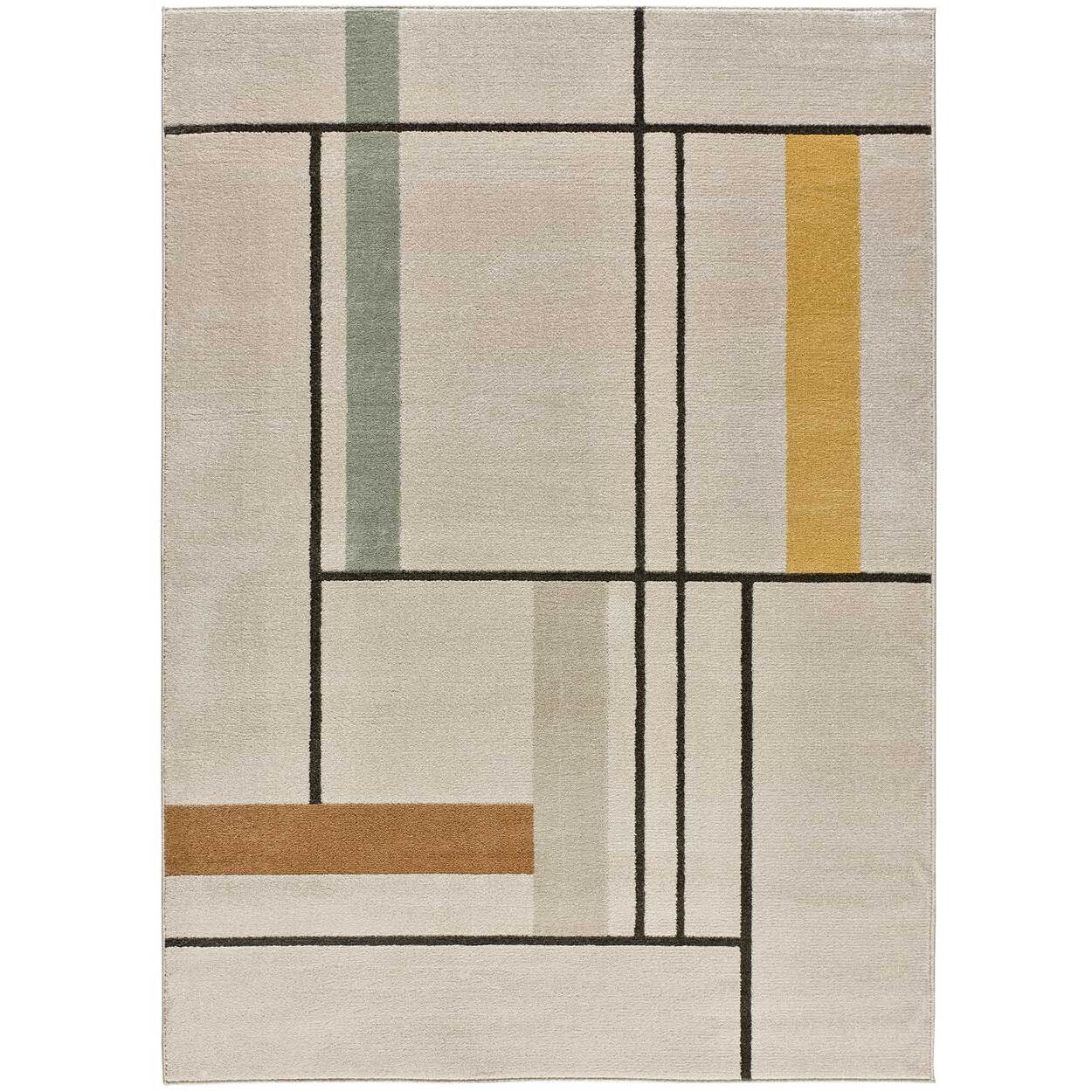 DOMUS Alfombra pelo corto diseÃ±o geomÃ©trico multicolor, varias medidas disponibles.