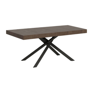 Mesa extensible 90x140/244 cm Karida Premium nogal patas antracita