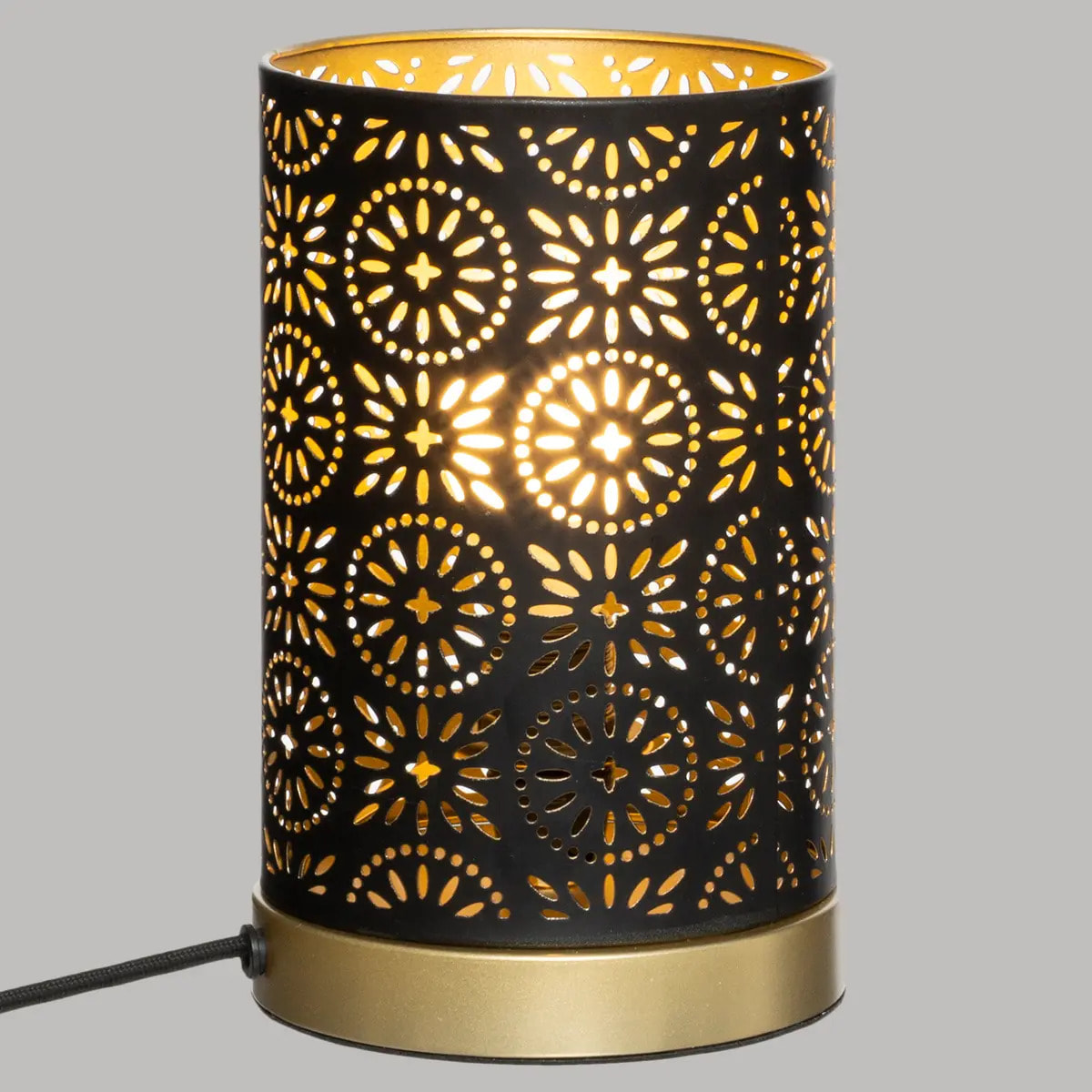 Lampe "Gypsy" noire - métal ajouré H21.5 cm