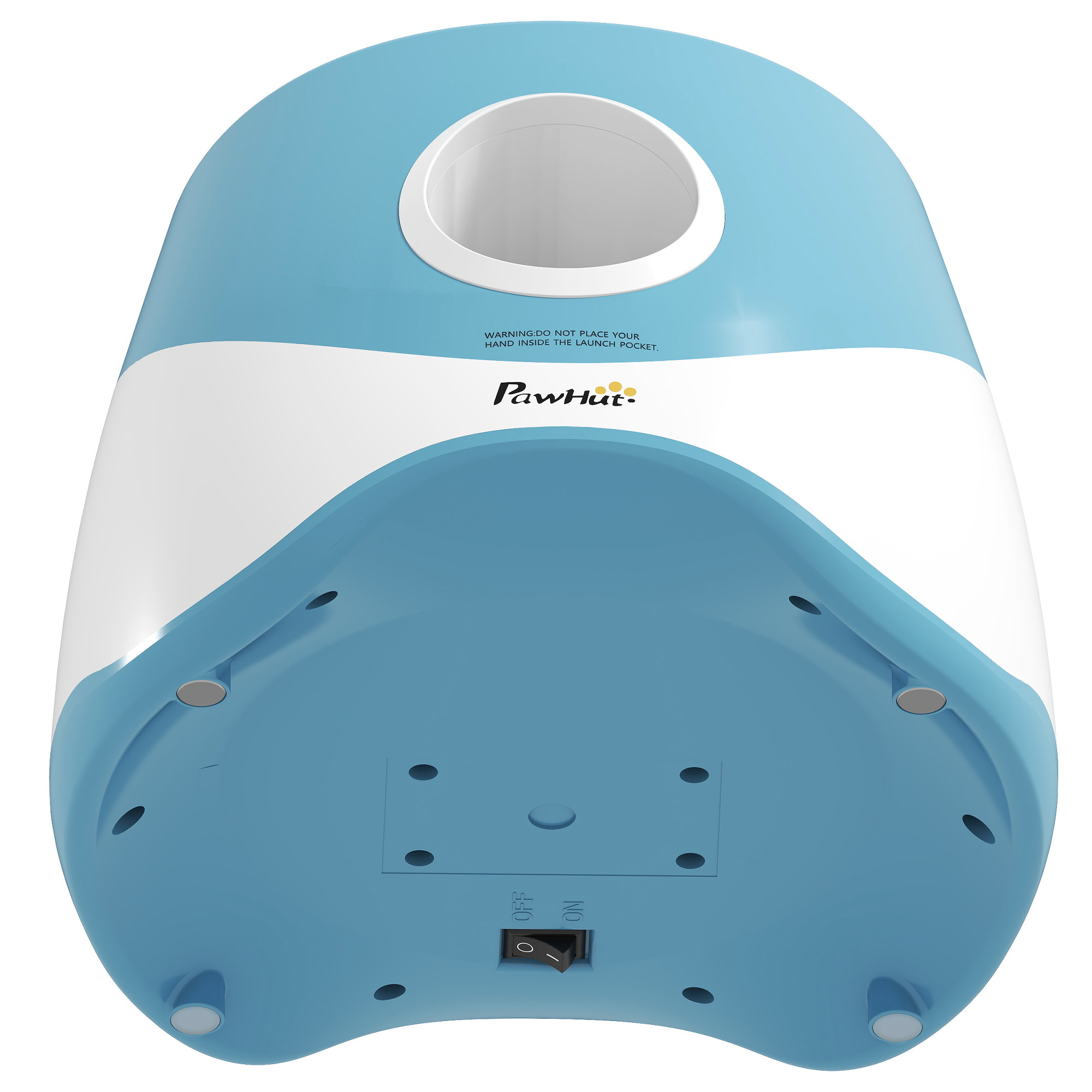 Lanceur de balles automatique pour chien 5 balles ETPU bleu