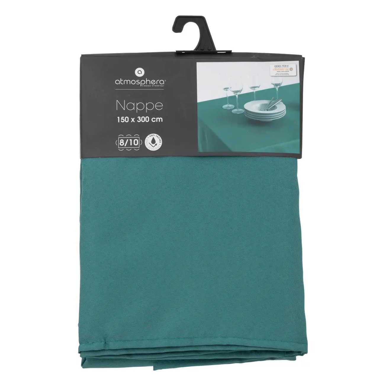 Nappe anti-tâche "Lallie" bleu canard 300x150cm