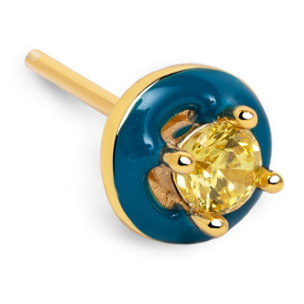 Pendiente Suelto Blue Pop Baño Oro