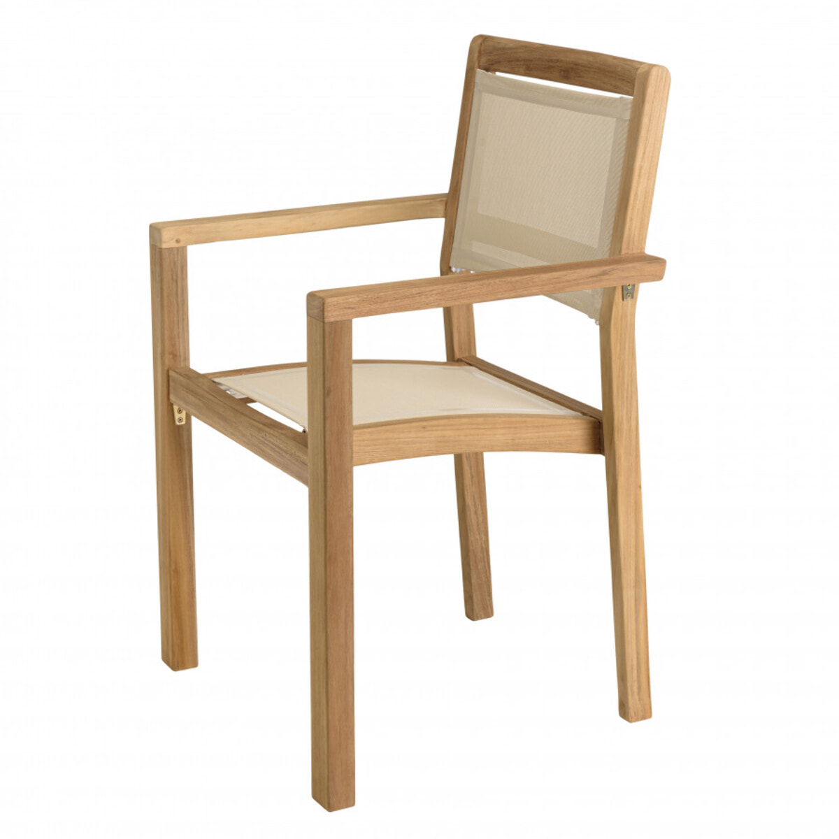 HARRIS - Lot de 2 fauteuils empilables textilène couleur beige