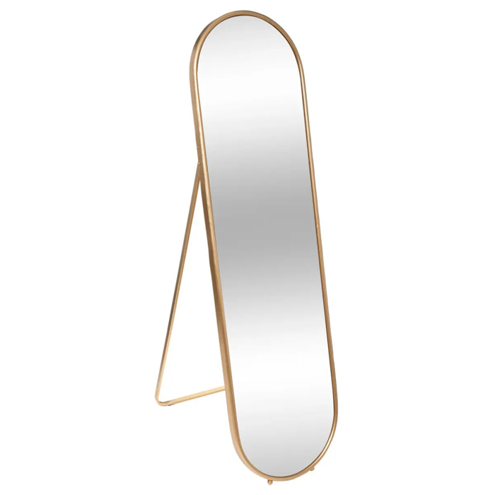 Miroir sur pied "Edi" métal doré 160x44cm