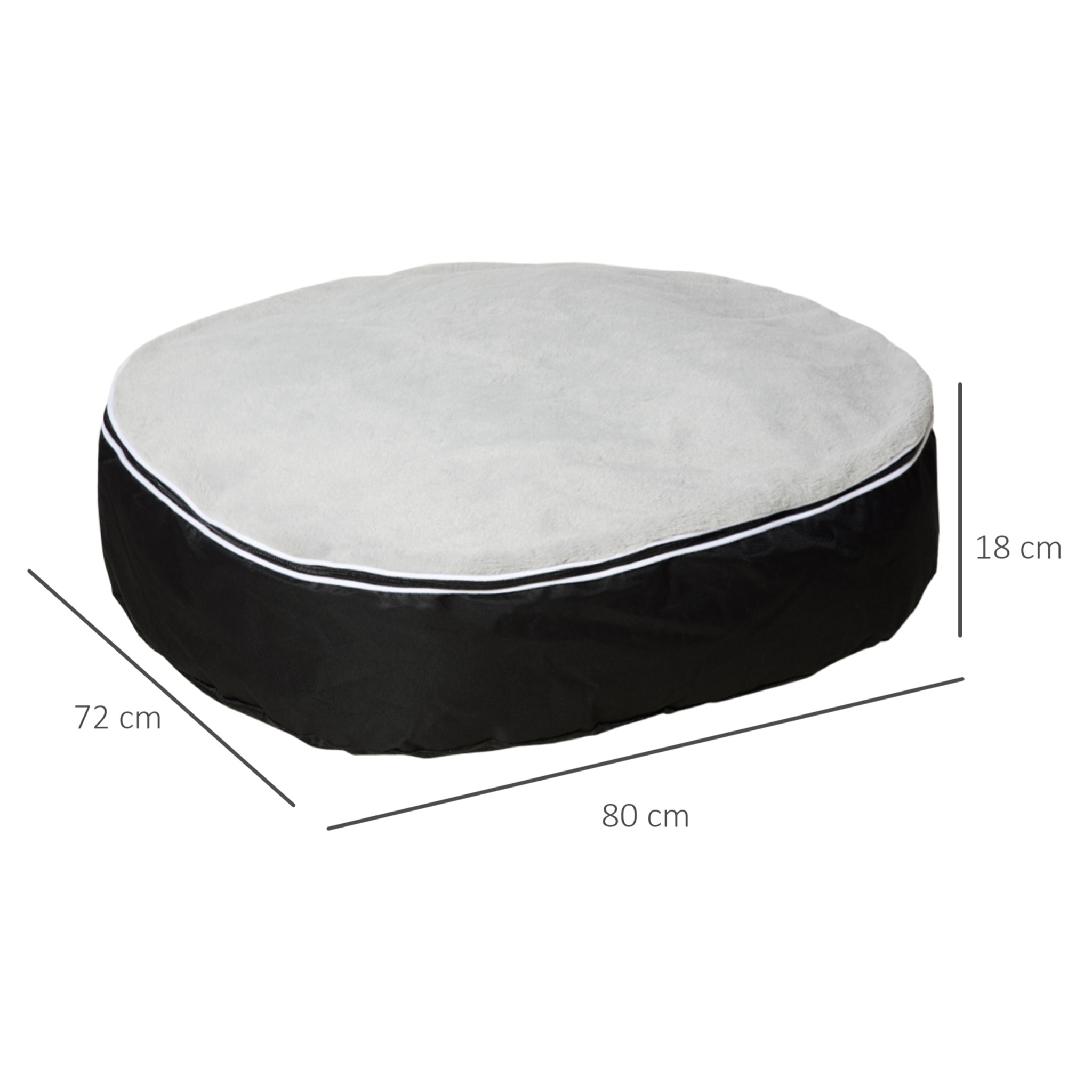 Cama para Perros Lavable con Funda Desenfundable Tela Oxford y Felpa 80x72x18 cm