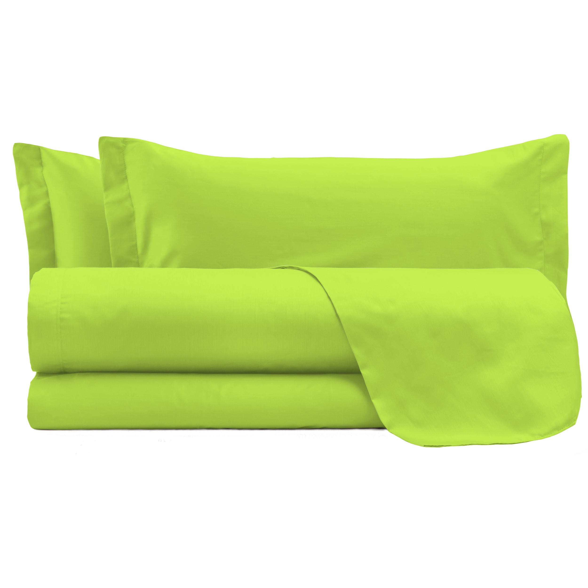 COMPLETO LETTO MAX COLOR MADE IN ITALY COTONE- VERDE ACIDO MATRIMONIALE