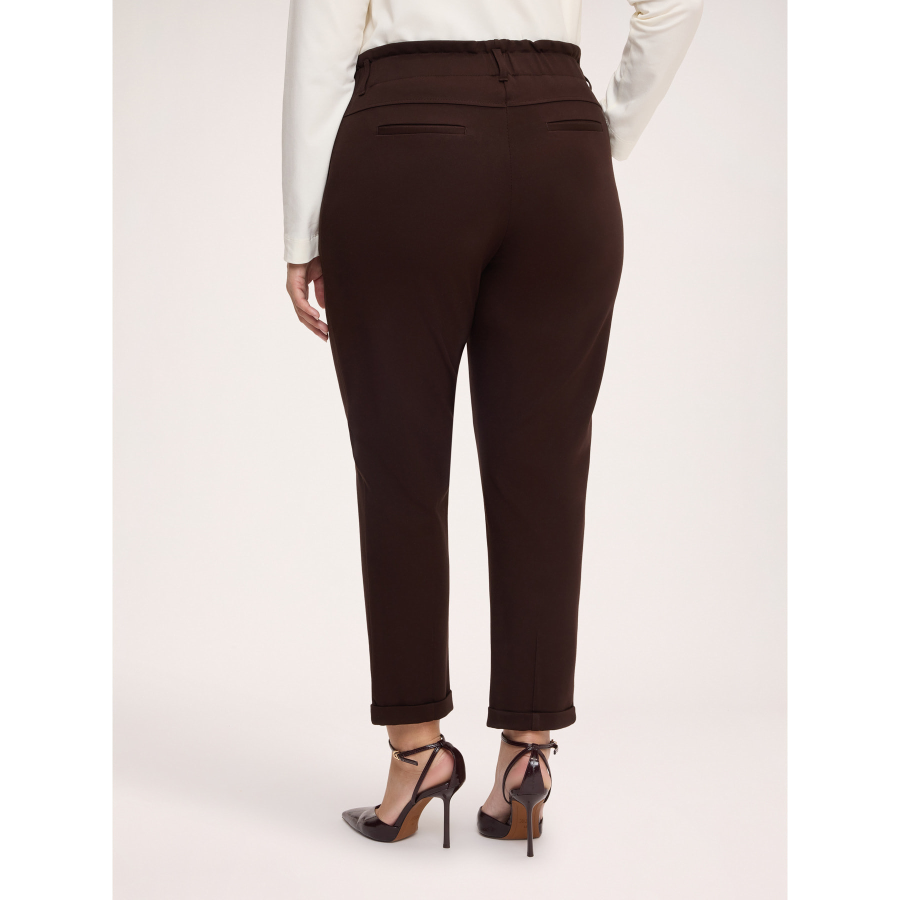 Fiorella Rubino - Pantaloni Balloon in Punto Milano - Marrone
