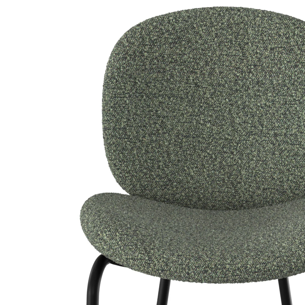 Lot de 2 chaises pour îlot central en tissu bouclé vert 63,5 cm - Iris