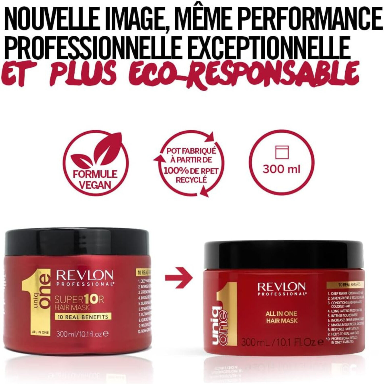 UNIQONE™ - Masque Soin Hydratant Rouge Classique 10 Bienfaits 300 ml
