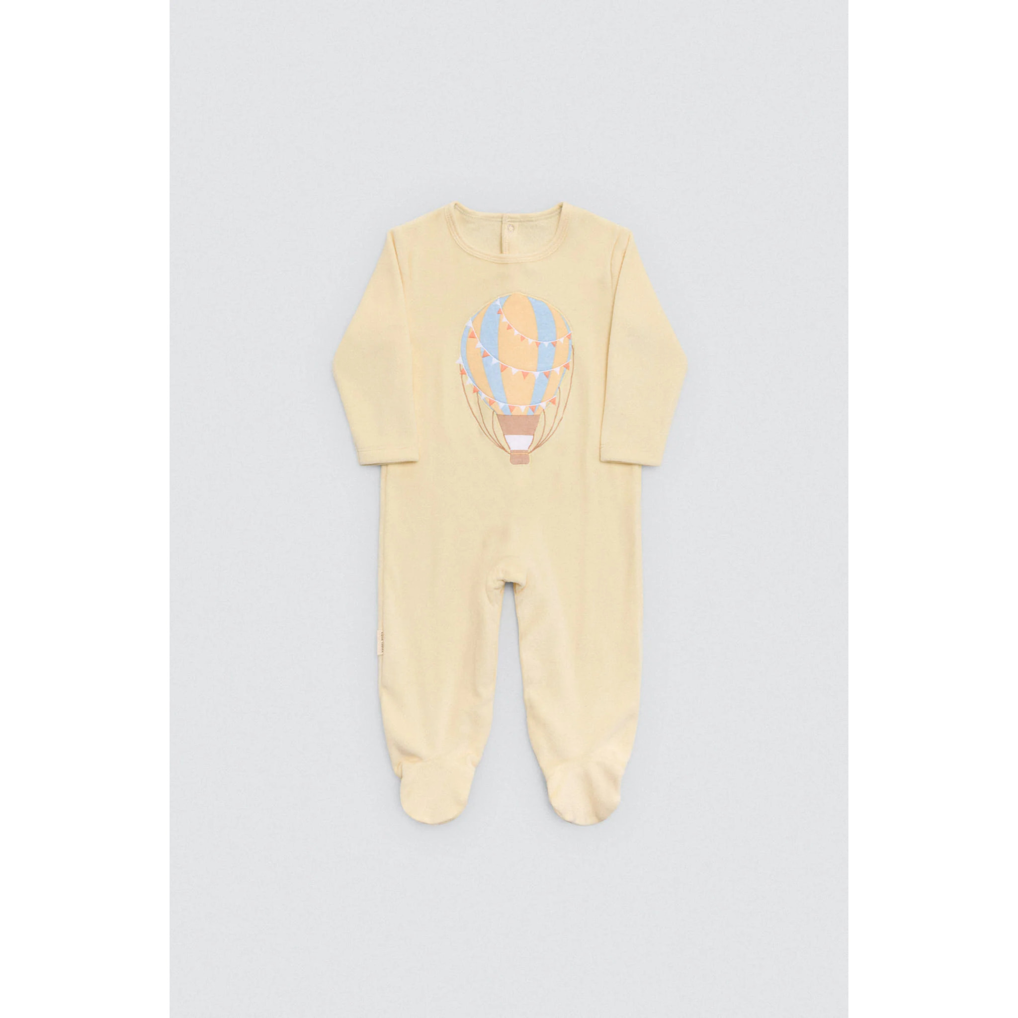 Tutina per neonato a maniche lunghe con stampa di palloncini gialli