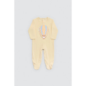 Tutina per neonato a maniche lunghe con stampa di palloncini gialli