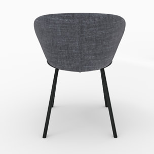 Chaise en tissu gris - Angèle