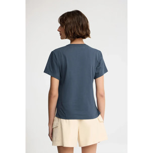 Maglietta blu denim a maniche corte regular fit con ricamo Polo Club