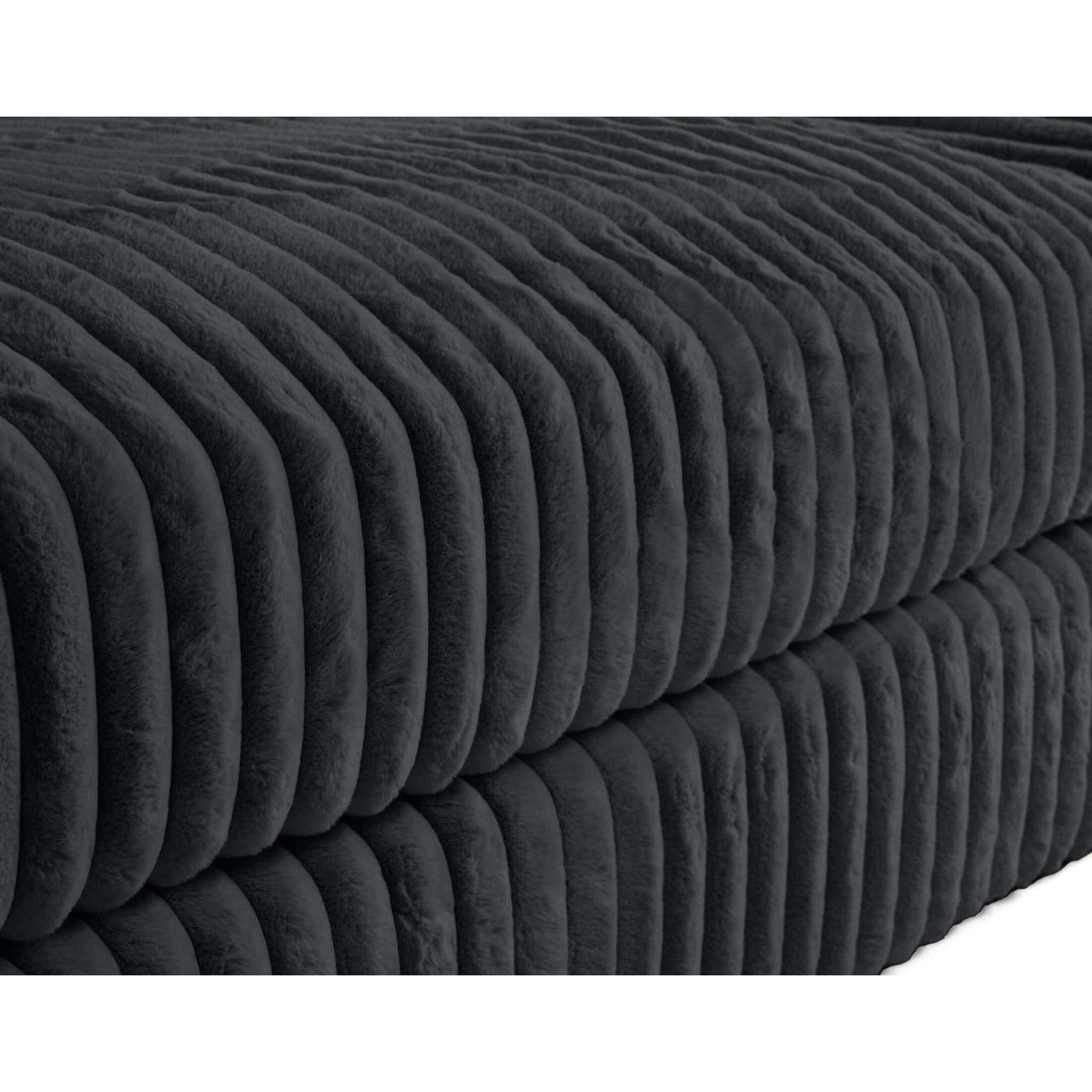 Jasper - module méridienne - en fausse fourrure côtelée - Gris Anthracite