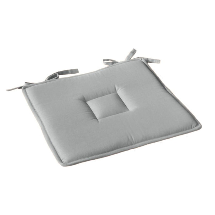 Galette plate unie avec passepoil et nouettes - Gris