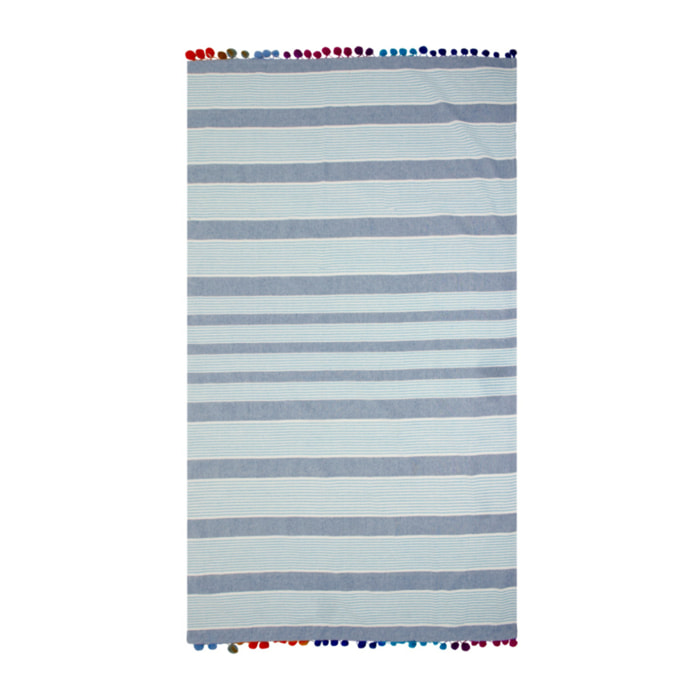 Telo Mare Fouta Modello Multicolor Con Pon Pon