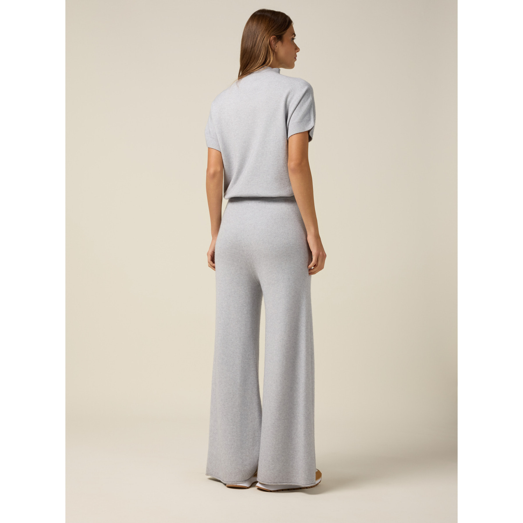 Oltre - Pantalones palazzo de punto - Gris