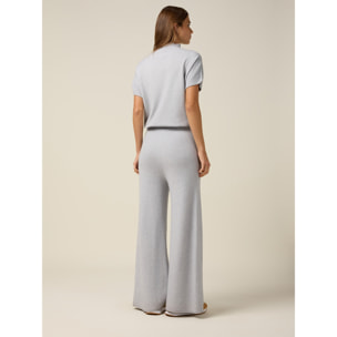 Oltre - Pantalones palazzo de punto - Gris