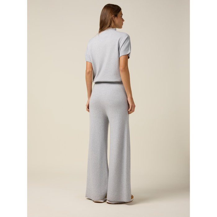 Oltre - Pantalones palazzo de punto - Gris