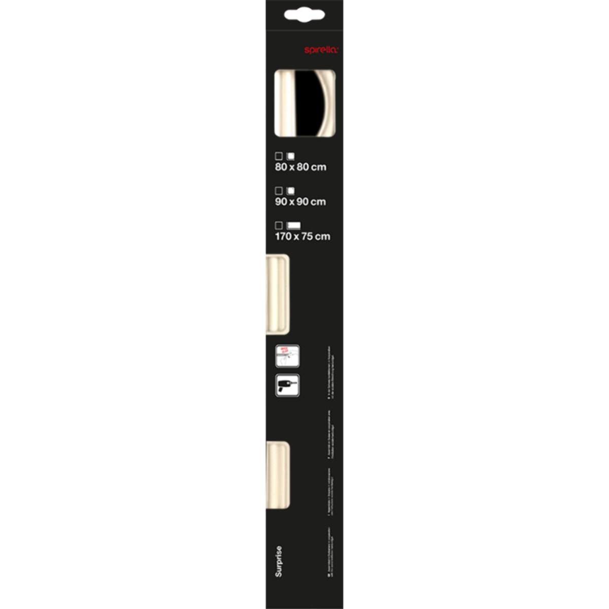 Barre tringle pour rideau de douche d'angle à  fixer en Alu SURPRISE 90x90cm Blanc Spirella