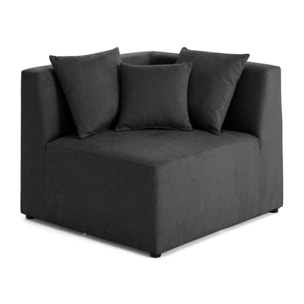 Amalfi - module d'angle réversible - en tissu - Gris foncé