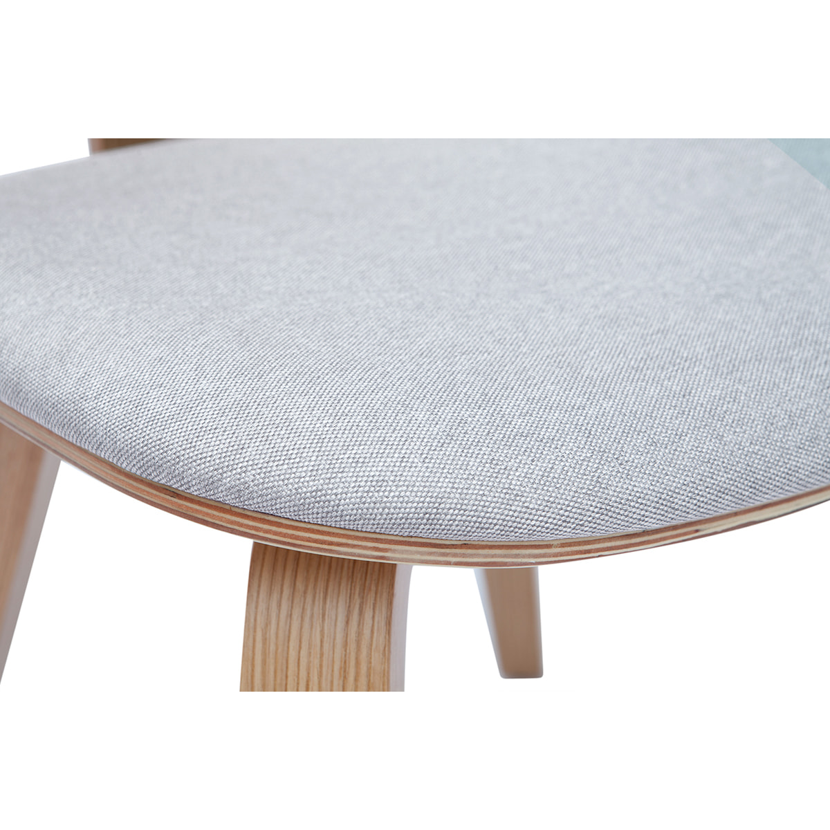 Chaises scandinaves en bois clair et tissu gris clair (lot de 2) BECK