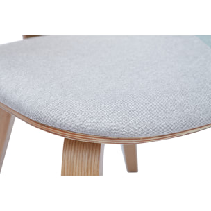 Chaises scandinaves en bois clair et tissu gris clair (lot de 2) BECK