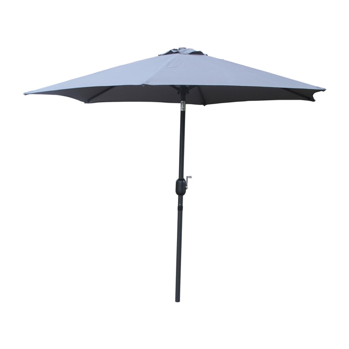 Parasol droit rond 2,5 x 2,5 m gris EMMA