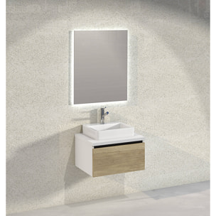 Miroir de salle de bain lumiére led périmetral Alday, 60x80cm