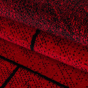 BETA - Tapis de salon à motif géométrique rouge