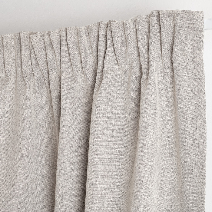 Rideau 100% occultant double face galon fronceur - Ivoire