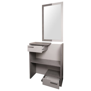 Mobile ingresso con specchio, 80 x 28 x 170, Bianco