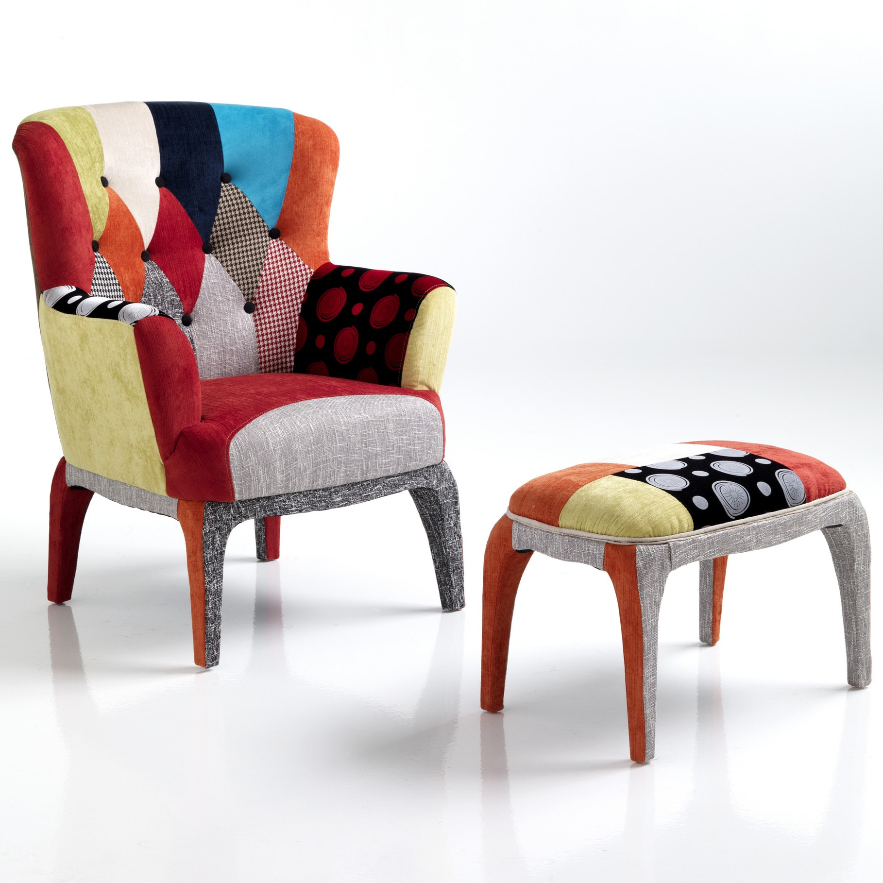 Tomasucci Fauteuil + pouf "KALEIDOS-E Multicolore