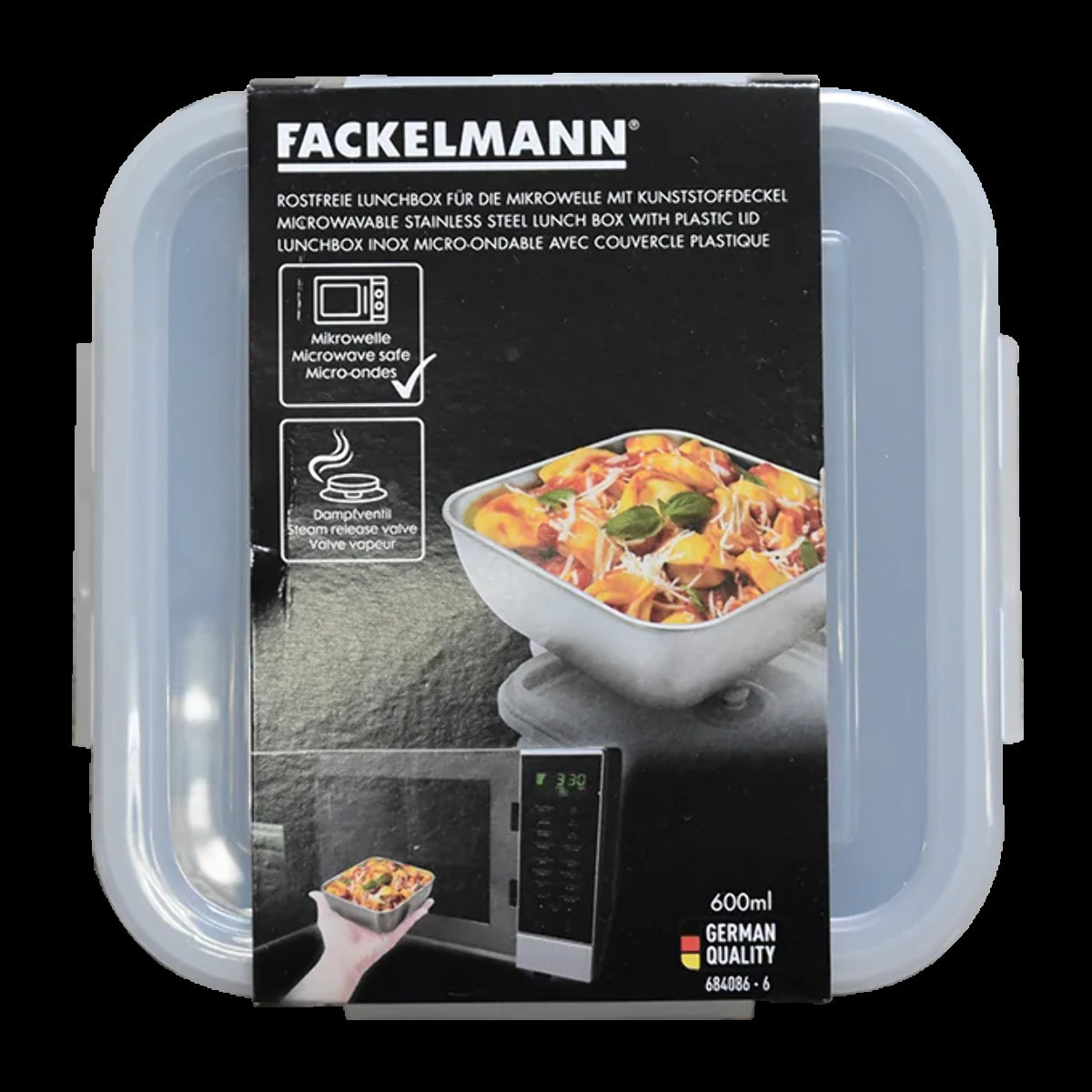 Lunch box en inox avec couvercle à clips Fackelmann Move