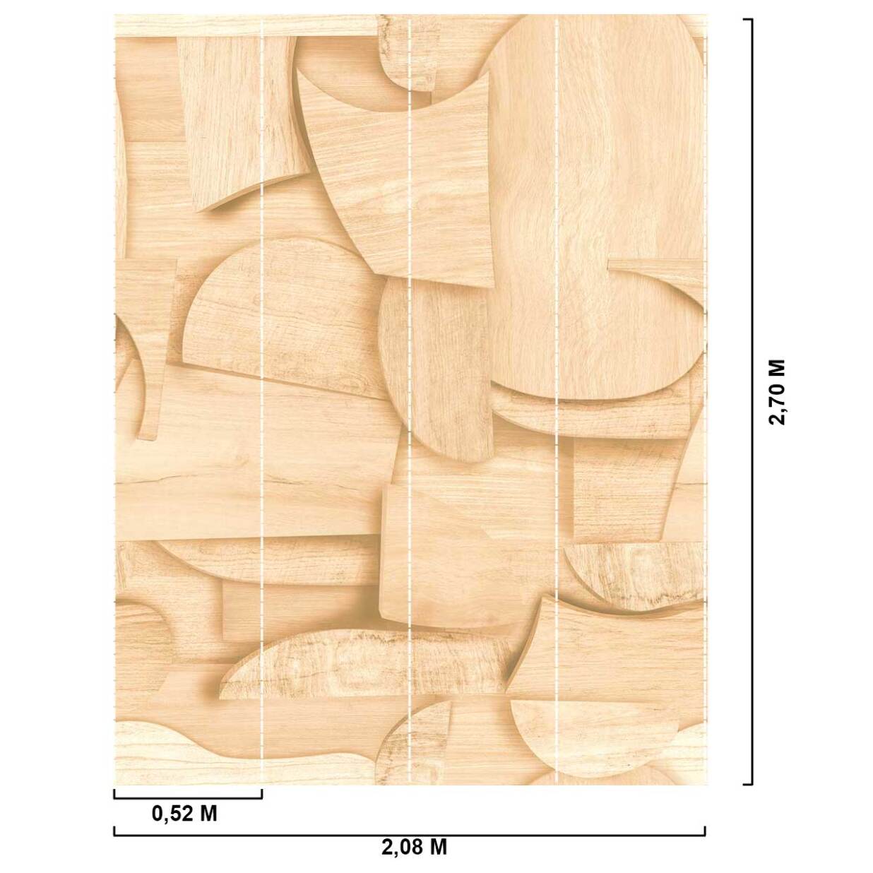 Papier peint panoramique bois 3d Intissé