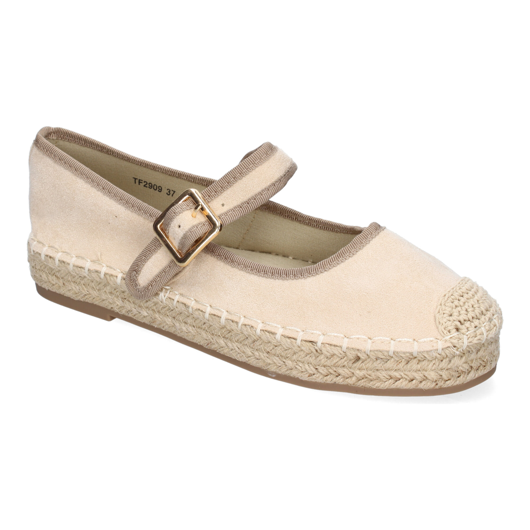 Bailarina Alpargata de Mujer con Yute, Diseño Moderno con Puntera Bordada