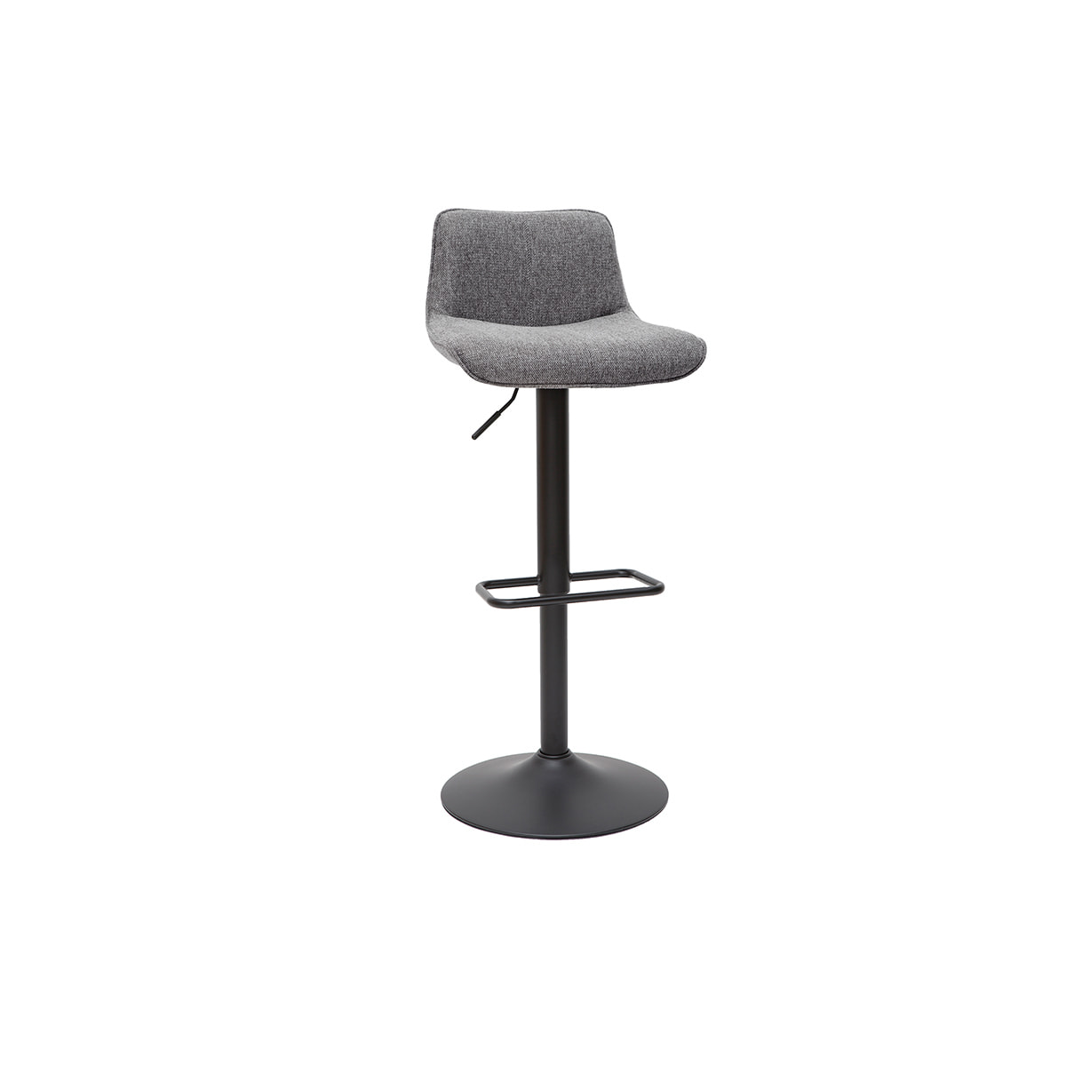 Tabourets de bar réglables pivotants 360° en tissu effet velours texturé gris et métal (lot de 2) BOOST