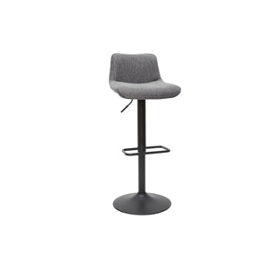 Tabourets de bar réglables pivotants 360° en tissu effet velours texturé gris et métal (lot de 2) BOOST
