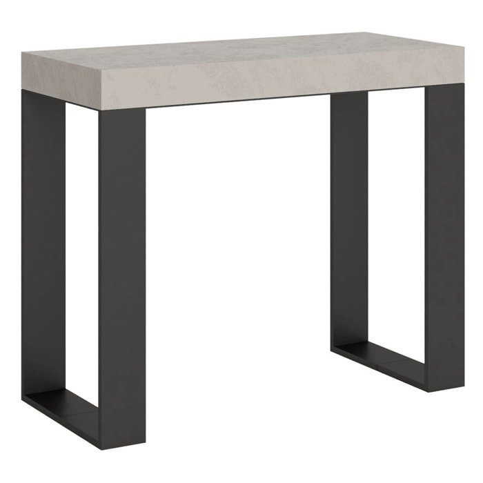 Consolle allungabile 90x40/196 cm Tecno Small Cashmere telaio Antracite