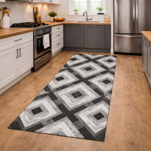 CASSESE HOME Passatoia/Tappeto Bordato in Poliestere con Retro Antiscivolo in PVC Made in Italy_Dec.1073